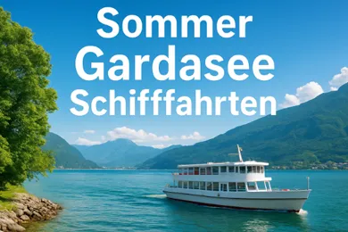 Bootsfahrt auf dem Gardasee im Sommer mit Blick auf Malcesine